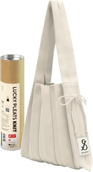 JOSEPH & STACEY Lucky Pleats Knit Bag Solid S | Sustainable Foldable Women's Tote Bag | Lightweight Minimalist Everyday Bag