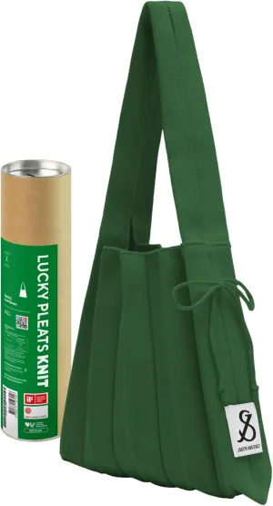JOSEPH & STACEY Lucky Pleats Knit Bag Solid S | Sustainable Foldable Women's Tote Bag | Lightweight Minimalist Everyday Bag