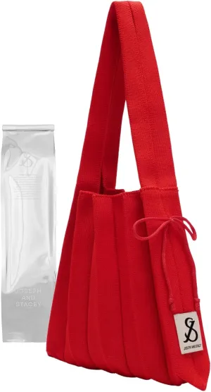 JOSEPH & STACEY Lucky Pleats Knit Bag Solid S | Sustainable Foldable Women's Tote Bag | Lightweight Minimalist Everyday Bag