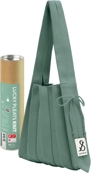 JOSEPH & STACEY Lucky Pleats Knit BagSolid S | Sustainable Foldable Women's Tote Bag | Lightweight Minimalist Everyday Bag