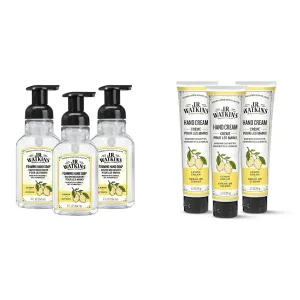 J.R. Watkins Bundle: Foaming Lemon Hand Soap 9 fl oz (3 Pack)   Lemon Hand Cream (3 Pack)