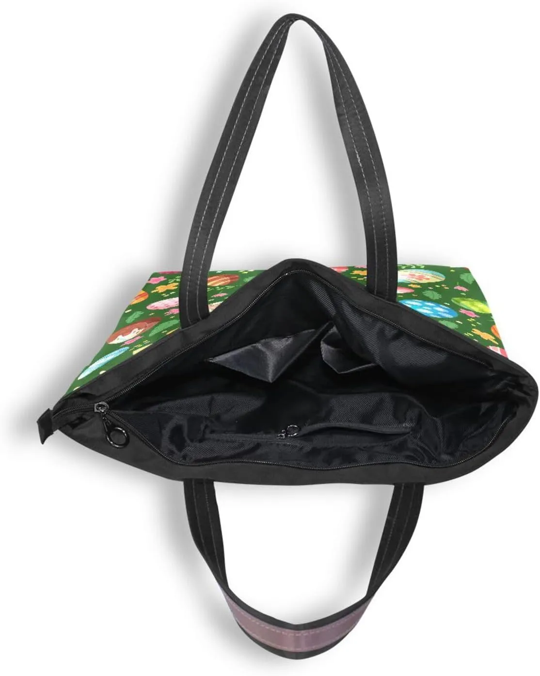 JSTEL Tote Bag for Women with Zipper,Polyester Tote Purse Holiday Tote Bag Work Handbag Women Gift