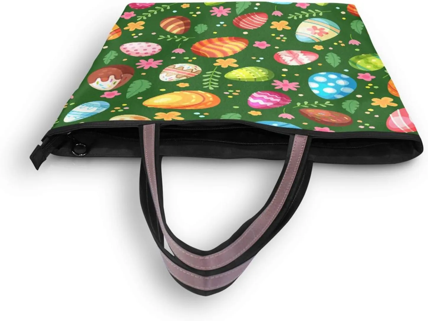 JSTEL Tote Bag for Women with Zipper,Polyester Tote Purse Holiday Tote Bag Work Handbag Women Gift