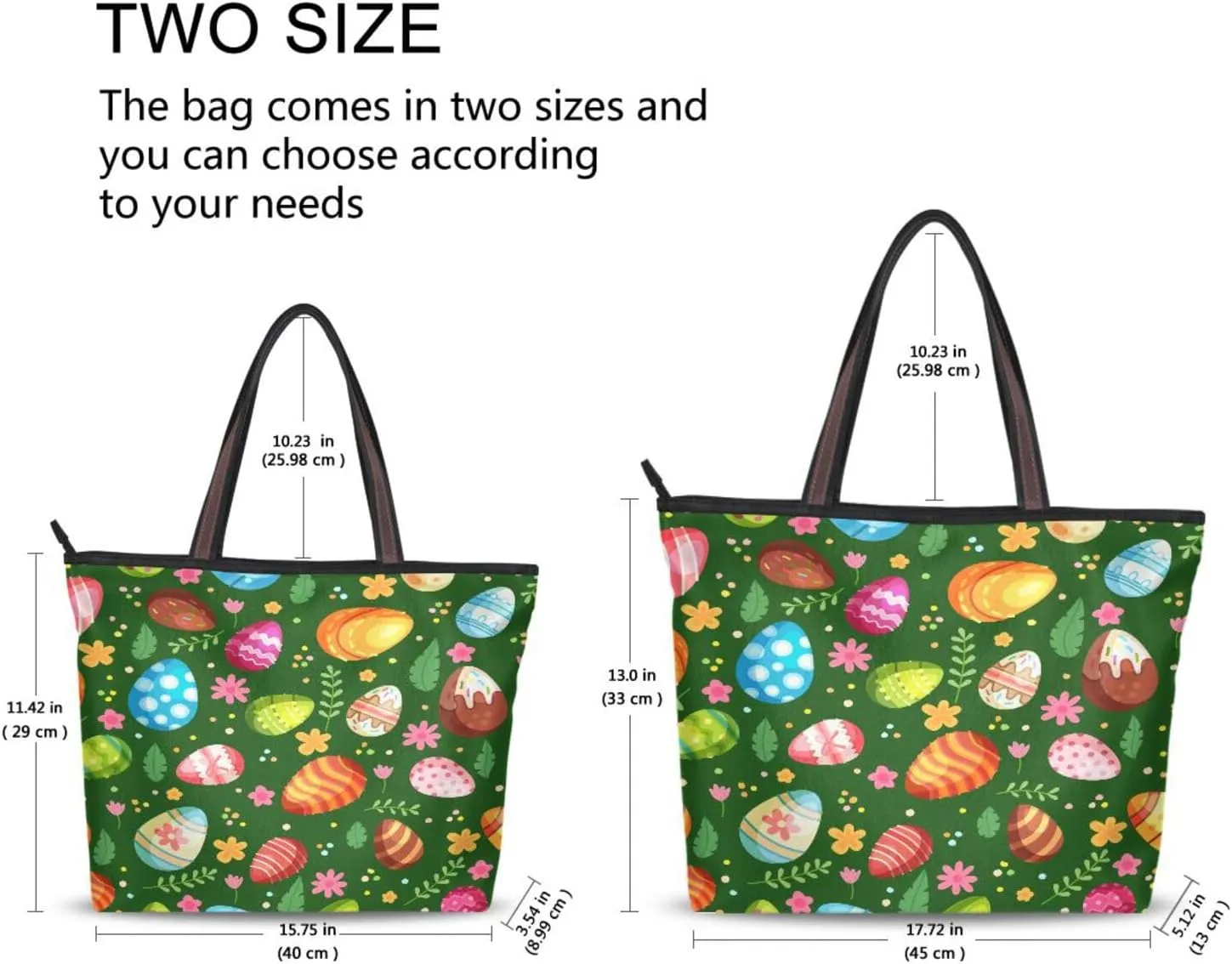 JSTEL Tote Bag for Women with Zipper,Polyester Tote Purse Holiday Tote Bag Work Handbag Women Gift