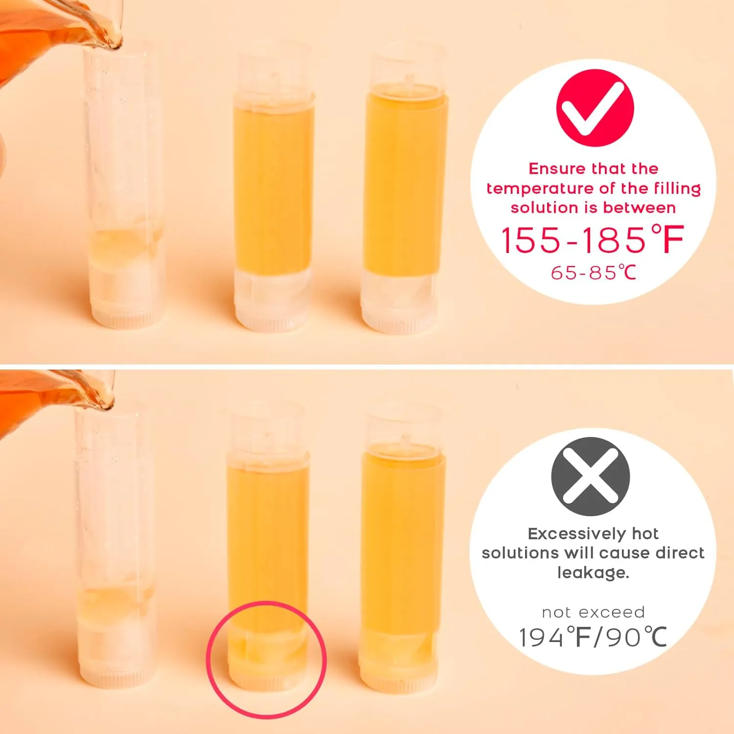 JuLand 100 Packs Empty Lip Balm Tubes Bulk Round BPA Free with Caps for DIY Lipstick homemade, 3/16 Oz (5.5 ml) Leak-Free Empty Lip Balm Containers, White