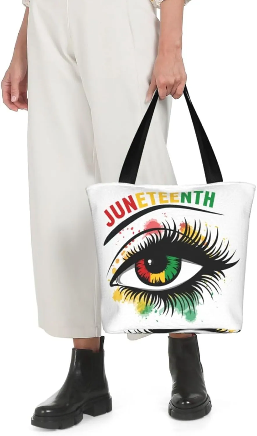 Juneteenth Black Month Lip Kiss Sunflower Women's Tote Bag Lightweight Shopping Handbag Travel Shoulder Bag