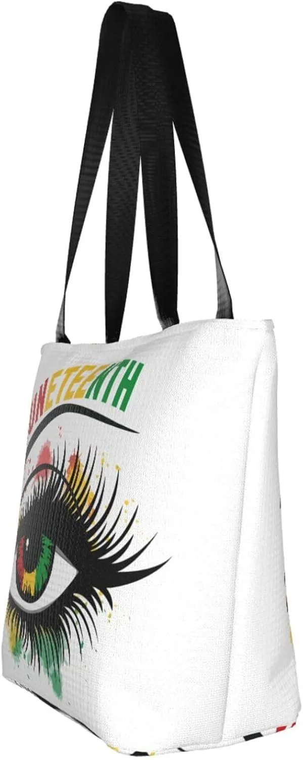 Juneteenth Black Month Lip Kiss Sunflower Women's Tote Bag Lightweight Shopping Handbag Travel Shoulder Bag