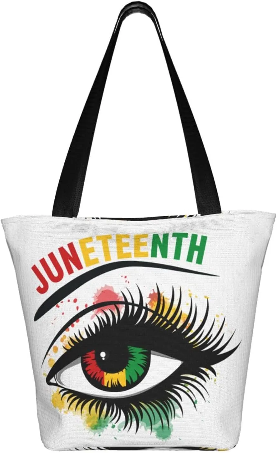 Juneteenth Black Month Lip Kiss Sunflower Women's Tote Bag Lightweight Shopping Handbag Travel Shoulder Bag