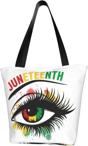 Juneteenth Black Month Lip Kiss Sunflower Women's Tote Bag Lightweight Shopping Handbag Travel Shoulder Bag