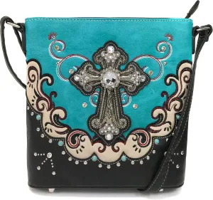 Justin West Mustang Cross Handbag Purse For Girls Women Concealed Carry