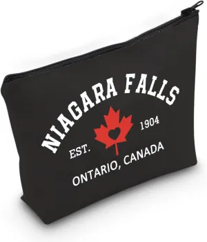 JXGZSO Canada Travel Cosmetic Bag Niagara Falls Ontario Canada Est 1904 Makeup Bag Canada Trip Gift (Niagara Falls Bag)