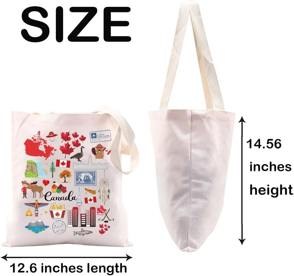 JXGZSO Canada Trip Tote Bag Canada Souvenir For Traveler Canadian Pride Gift Canada Travel Gift