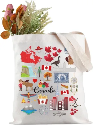 JXGZSO Canada Trip Tote Bag Canada Souvenir For Traveler Canadian Pride Gift Canada Travel Gift