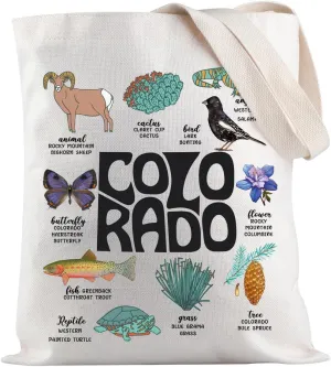 JXGZSO Colorado State Tote Bag Colorado Trip Tote Bag Colorado Traveler Gift Colorado Lover Gift Colorado Souvenirs
