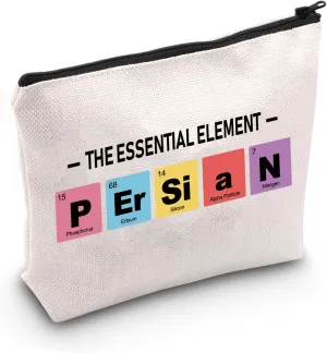 JXGZSO Funny Persian Pride Cosmetic Bag Love Persian Makeup Pouch Persian New Year Happy Norouz Gift Persian Gift (essential element Bag)
