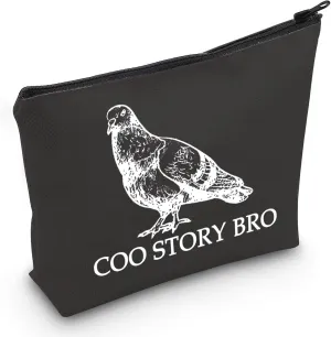 JXGZSO Pigeon Cosmetic Bag Coo Story Bro Makeup Bag Cool Pigeon Birding Makeup Pouch Pigeon Lovers Gift Bird Lovers Gift (Coo Story Bro Bag)