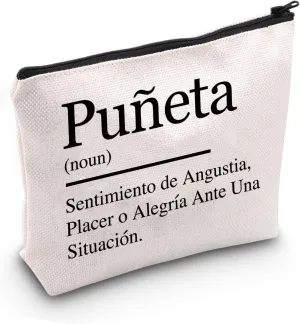 JXGZSO Puñeta Definition Cosmetic Bag Puerto Rican Makeup Pouch Puerto Rico Travel Gift Puerto Rico Lover Gift Puertorican Gift (Puñeta Bag)