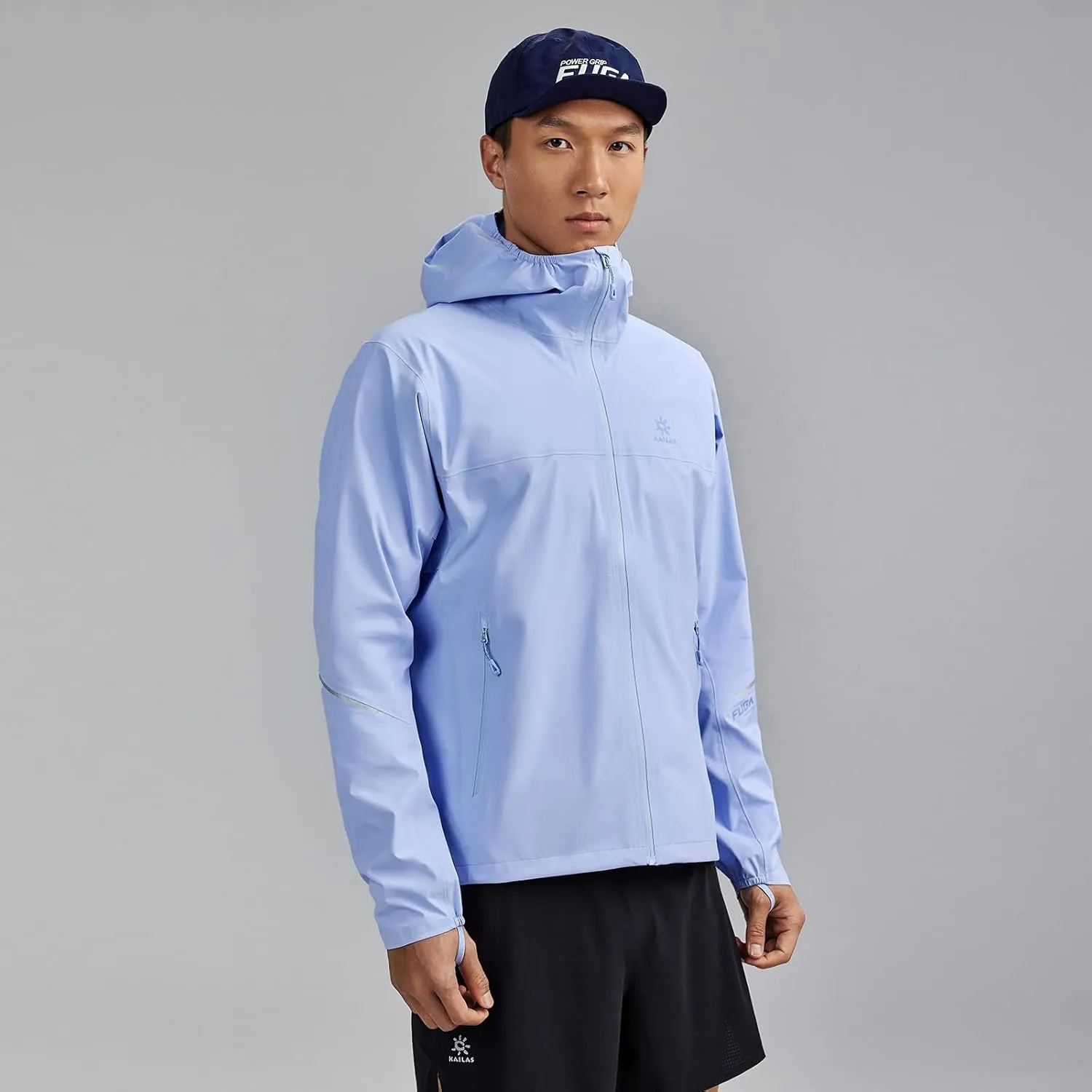 KAILAS Men's Running Jacket Lightweight Windrunner Hooded Track Jacket Packable Outdoor Windproof Rain Shell Athletic