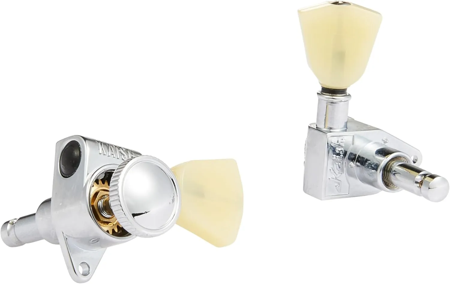 KAISH Chrome 3 3 Locking Tuners 21:1 Locking Tuning Machines Locking Tuning keys with Vintage Keystone Buttons for USA LP/Les Paul/SG/ES/Acoustic Guitars
