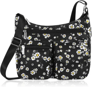 Kamo Crossbody for Women - Multi-pocket Shoulder Lightweight Messenger Casual Printed Purse Handbag Travel Bag