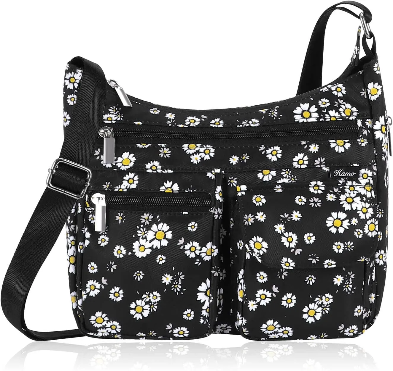 Kamo Crossbody for Women - Multi-pocket Shoulder Lightweight Messenger Casual Printed Purse Handbag Travel Bag