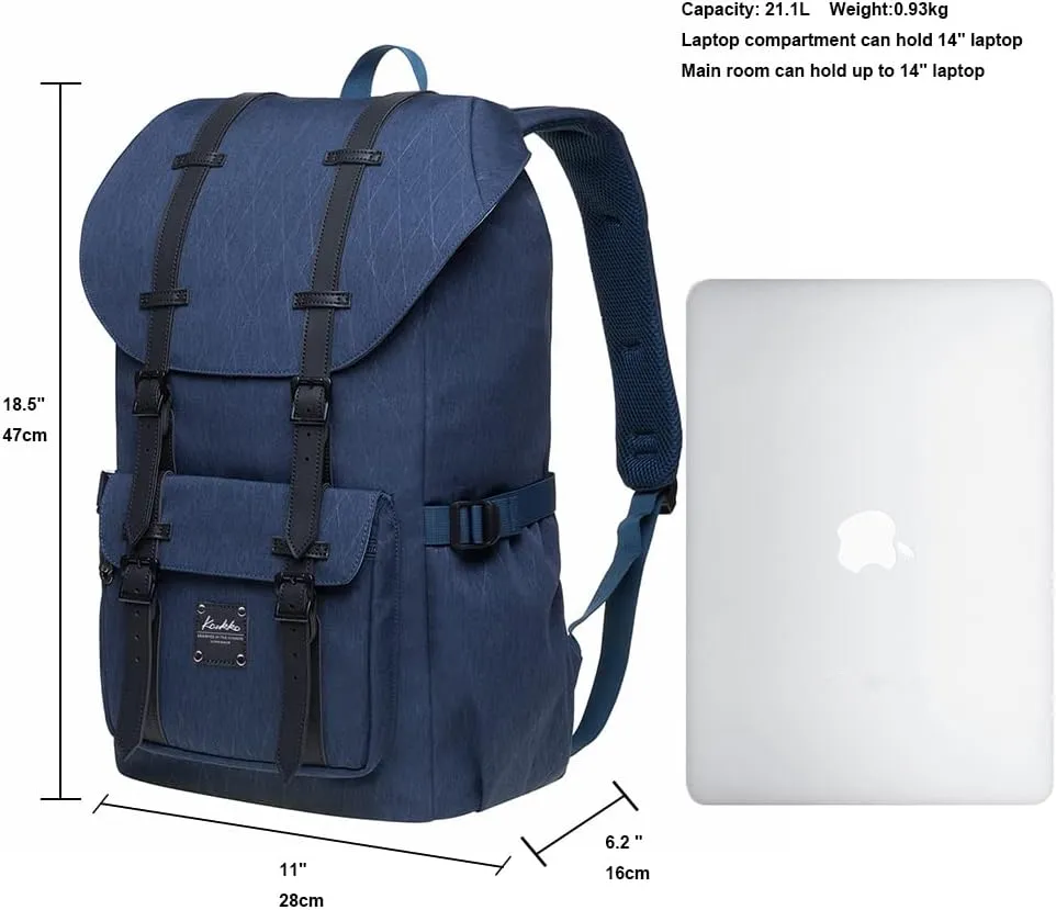 KAUKKO Laptop Travel Backpack, Outdoor Rucksack Fits 15.6 Inch Laptop(18-blue)