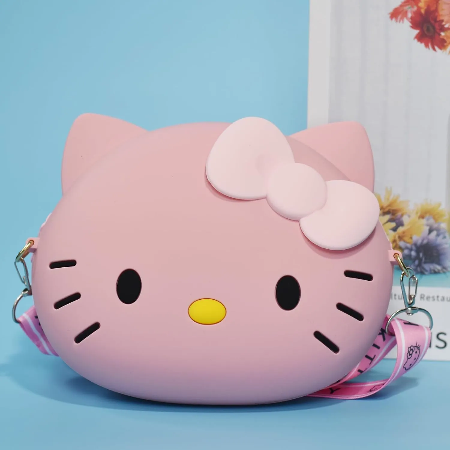 Kawaii Kitty Bag with Adjustable Shoulder Strap, Zipper Handbag Cute Kitty Coin Wallet Purse Shoulder Bag,