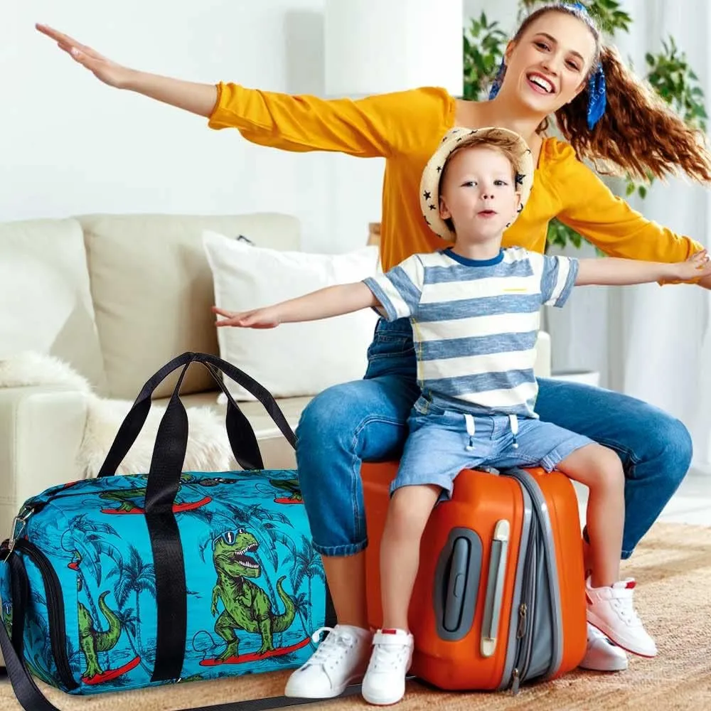 Kids Duffle Bag for Travel, Boys Girls Gym Duffel Bags with Shoe Compartment Little Kid Weekender Overnight Sports Bag Sleepover,Unicorn/Dinosaur/Mermaid