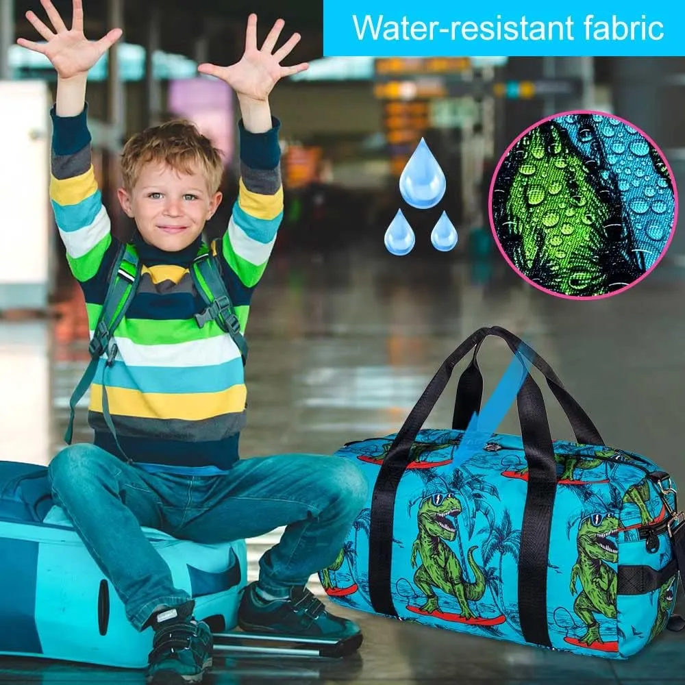 Kids Duffle Bag for Travel, Boys Girls Gym Duffel Bags with Shoe Compartment Little Kid Weekender Overnight Sports Bag Sleepover,Unicorn/Dinosaur/Mermaid