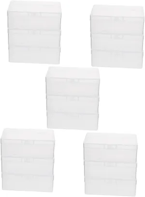 Kisangel 5sets Business Card Storage Box Poker Card Box Lid Plastic Case Compact Lightweight 3pcs*5