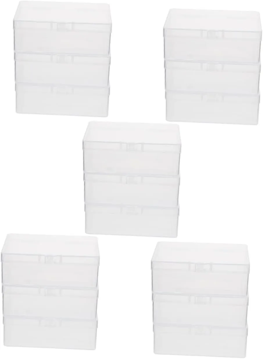 Kisangel 5sets Business Card Storage Box Poker Card Box Lid Plastic Case Compact Lightweight 3pcs*5