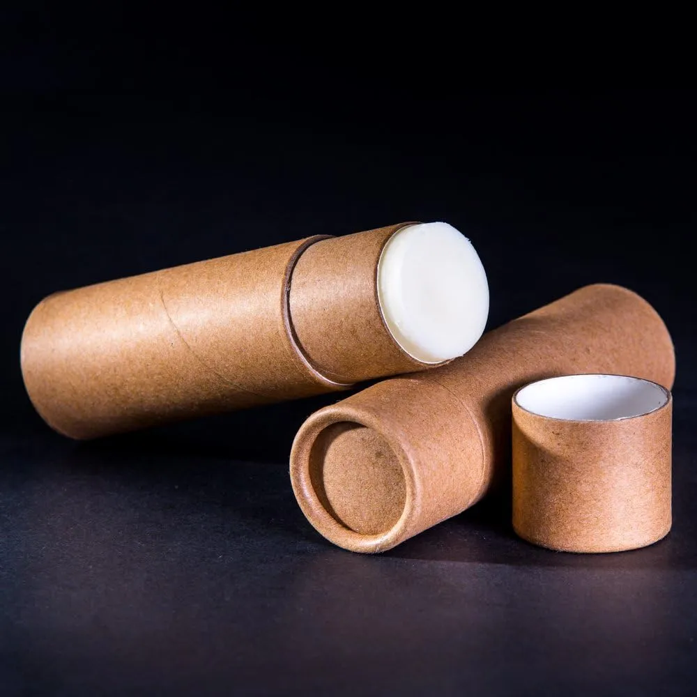 KJ's Krafts 3 OZ Kraft Paperboard Lip Balm Tubes (12 Pack, Eco-friendly, All Skin Types)