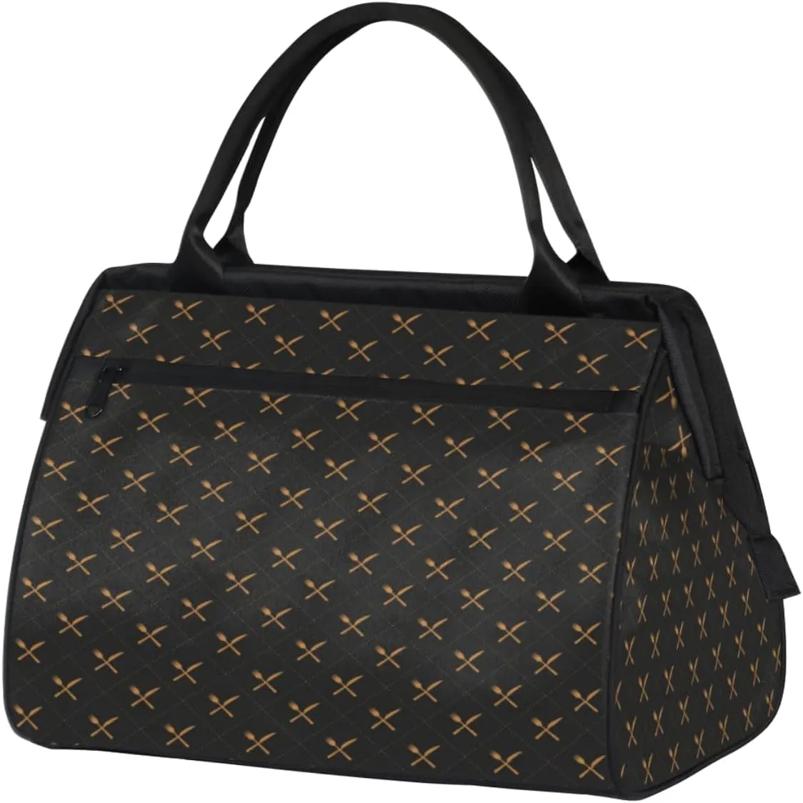 Knife Fork Pattern Womens Weekender Overnight Bag Retro Travel Duffel Bag 25L Carry On Tote Bag Gym Duffle Bag for Women Teen Girls