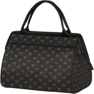 Knife Fork Pattern Womens Weekender Overnight Bag Retro Travel Duffel Bag 25L Carry On Tote Bag Gym Duffle Bag for Women Teen Girls