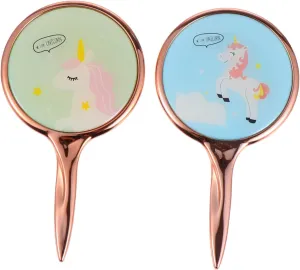 KOHARA 2pcs Round Handle Mirror Mirrors Makeup Mirror Handheld Travel Mirror Handheld Cosmetic Mirror Girl Handheld Mirror Girl Travel Mirror Plastic Makeup Tools Carry