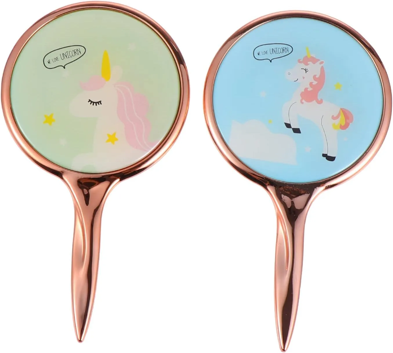 KOHARA 2pcs Round Handle Mirror Mirrors Makeup Mirror Handheld Travel Mirror Handheld Cosmetic Mirror Girl Handheld Mirror Girl Travel Mirror Plastic Makeup Tools Carry