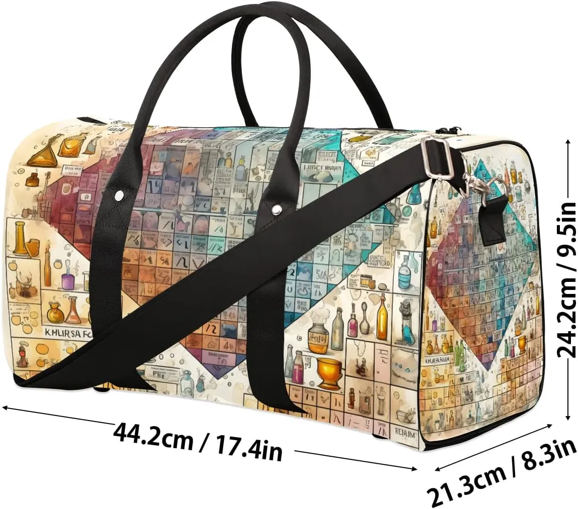 Laboratory Print Travel Duffel Bag for Women Men Waterproof Foldable Overnight Weekender Bag Large Capacity Sports Gym Bag
