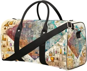 Laboratory Print Travel Duffel Bag for Women Men Waterproof Foldable Overnight Weekender Bag Large Capacity Sports Gym Bag