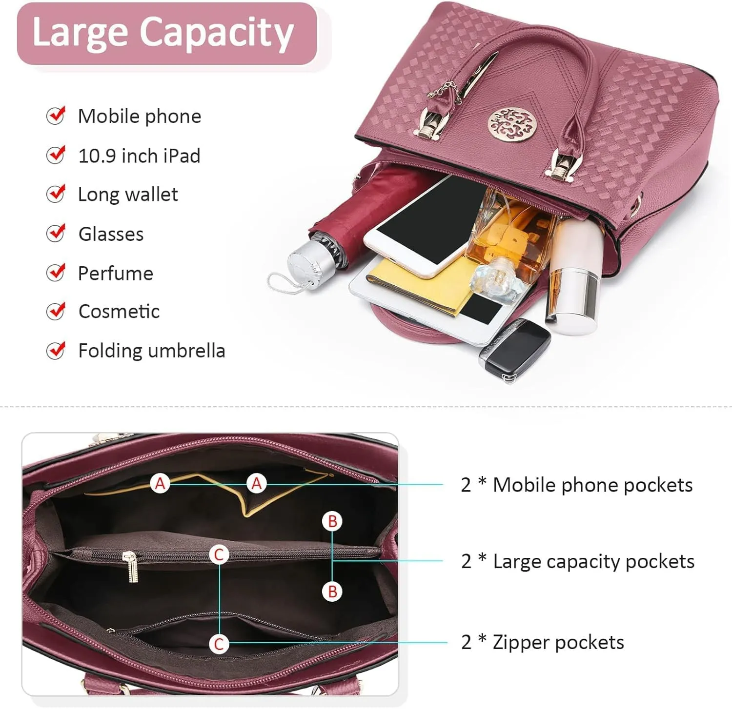 Ladies Handbag Elegant Womens Shoulder Bag Casual Messenger Bag