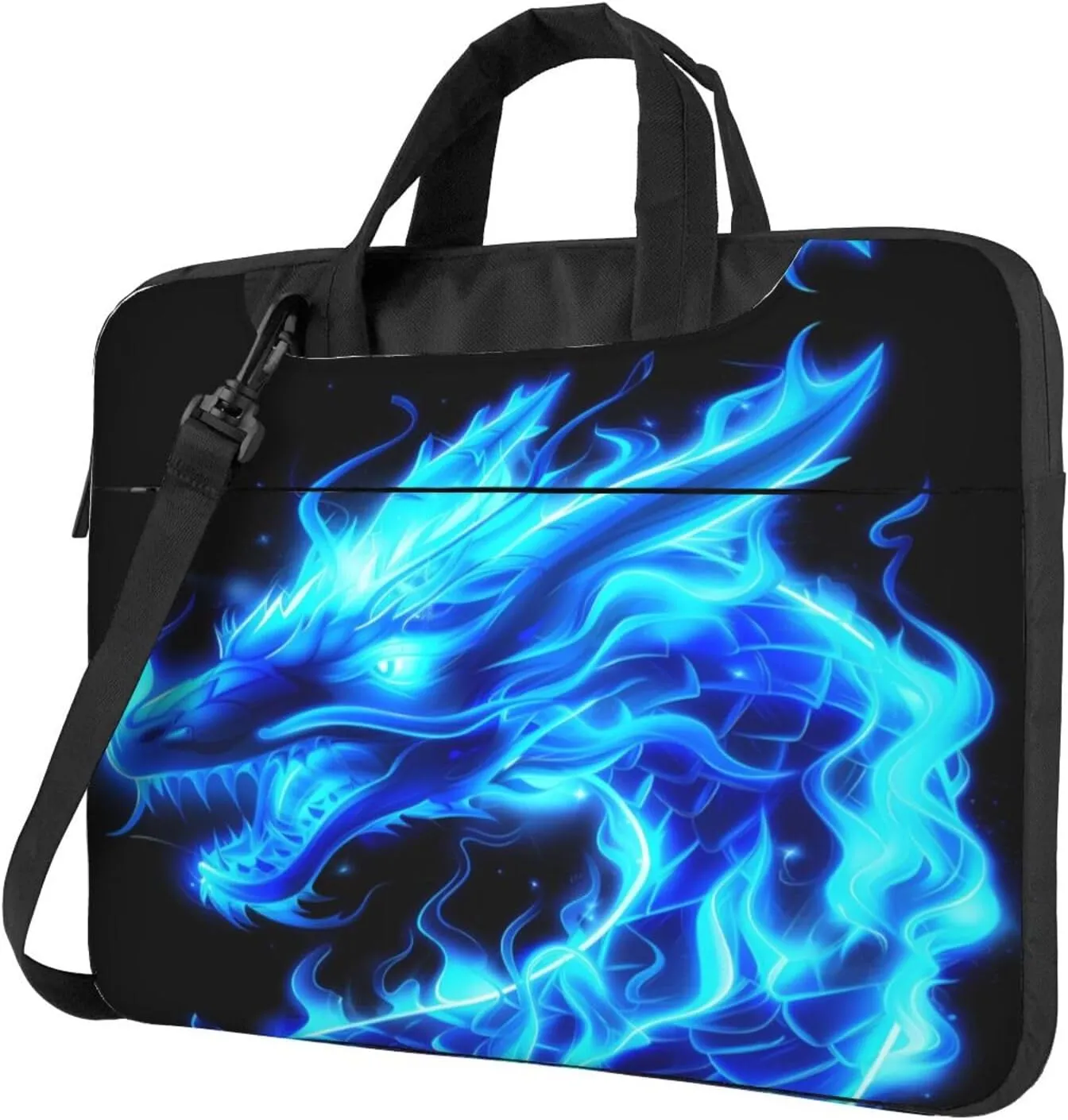 Laptop Bag Case Abstract Blue Fire Animal Dragon Computer Messenger Shoulder Bag Laptop Sleeve Briefcase