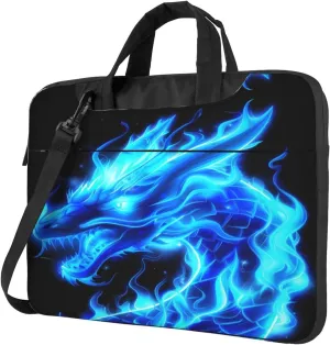 Laptop Bag Case Abstract Blue Fire Animal Dragon Computer Messenger Shoulder Bag Laptop Sleeve Briefcase