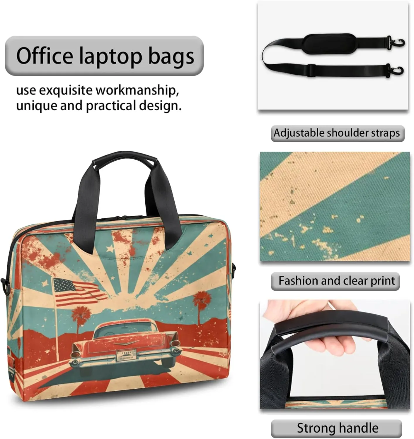 Laptop Shoulder Bag Compatible with Handle, Messenger Shoulder Case for Laptop or Tablet, Laptop Carrying Case
