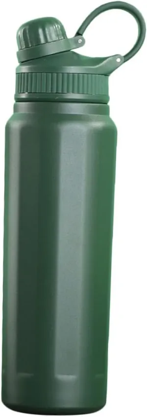 Large Capacity Water Bottle for Outdoor Sports Olive Stable Base Wide Mouth for Camping Hydration