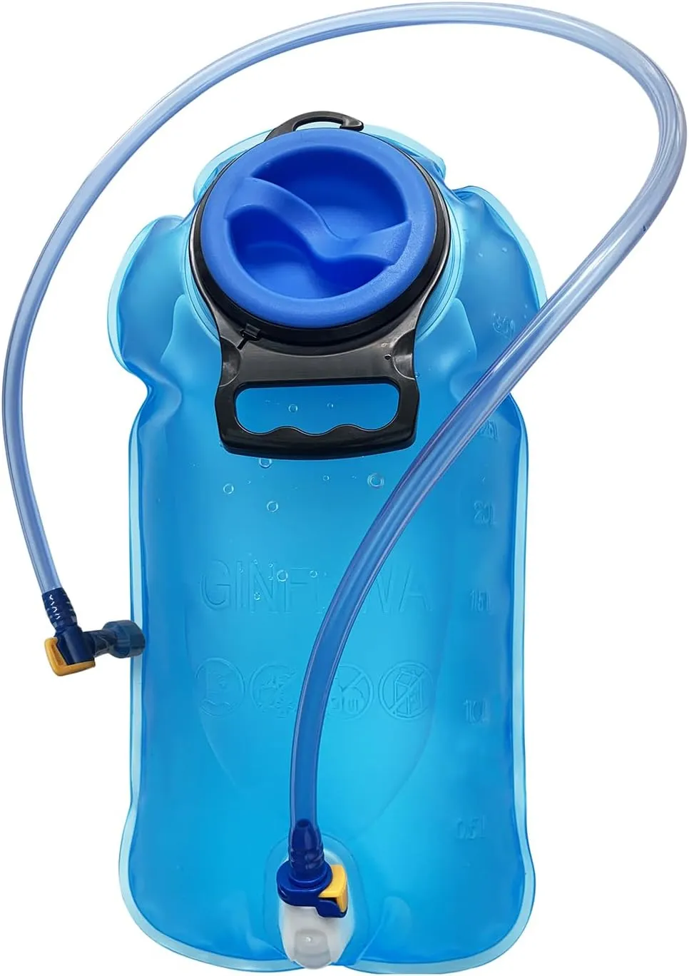 Large Opening Hydration Bladder 2 Liter Leak Proof Water Reservoir, BPA Free Hydration Pack Replacement for Hiking Biking Climbing Cycling Running,, Blue