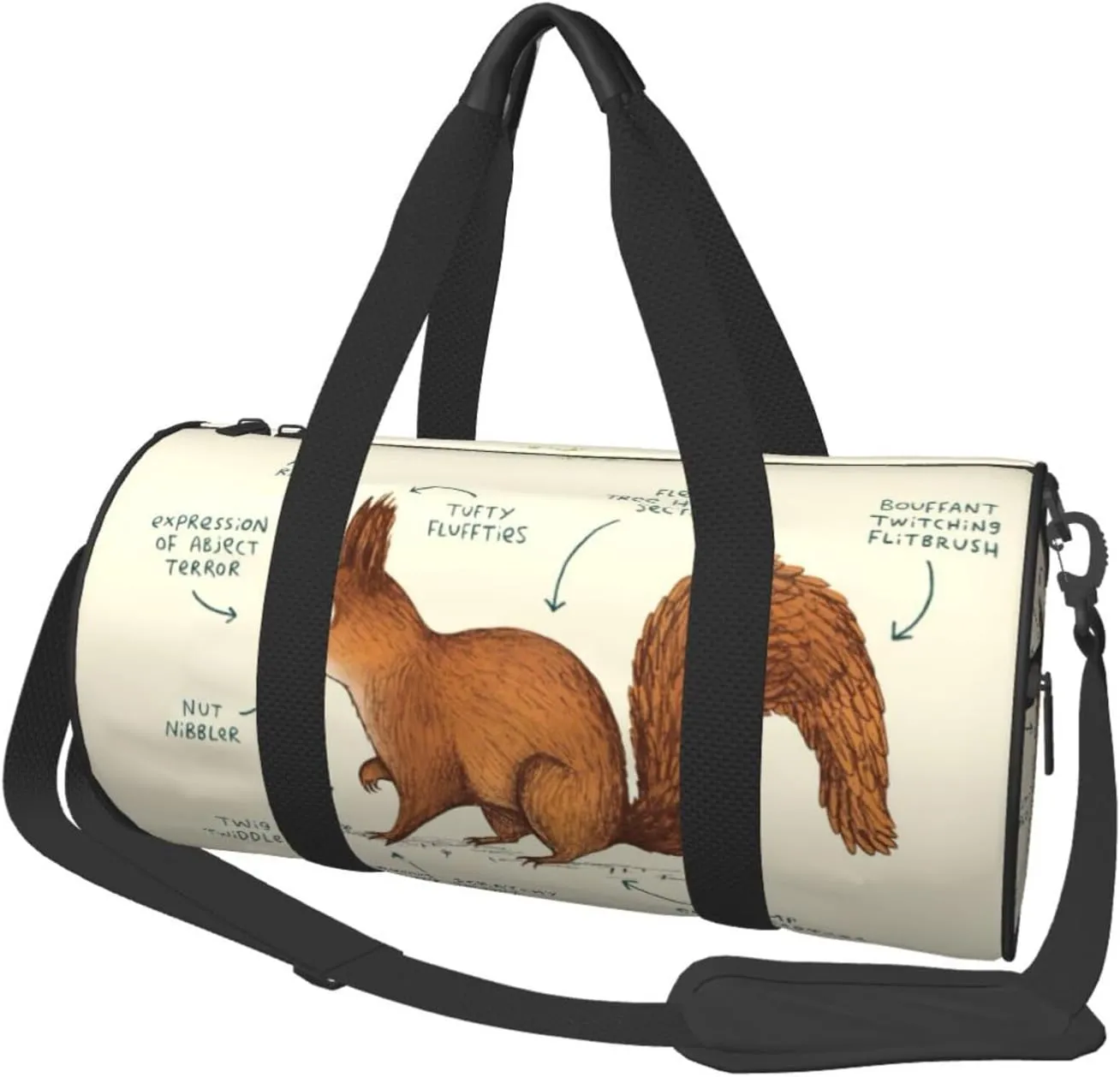 Large Weekender Overnight Bag Fashion Sports Gym Bag Anatomy Of A Squirrel Travel Duffel Bag With Adjustable Shoulder Strap