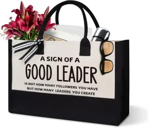 Leader Gifts, Gifts for Lady Boss,Manager Leader- Birthday, Retirement,Appreciation Gifts For Women,Customize the Best Gift for Them - Canvas Tote Bag with Zipper, XX-Large, Beige