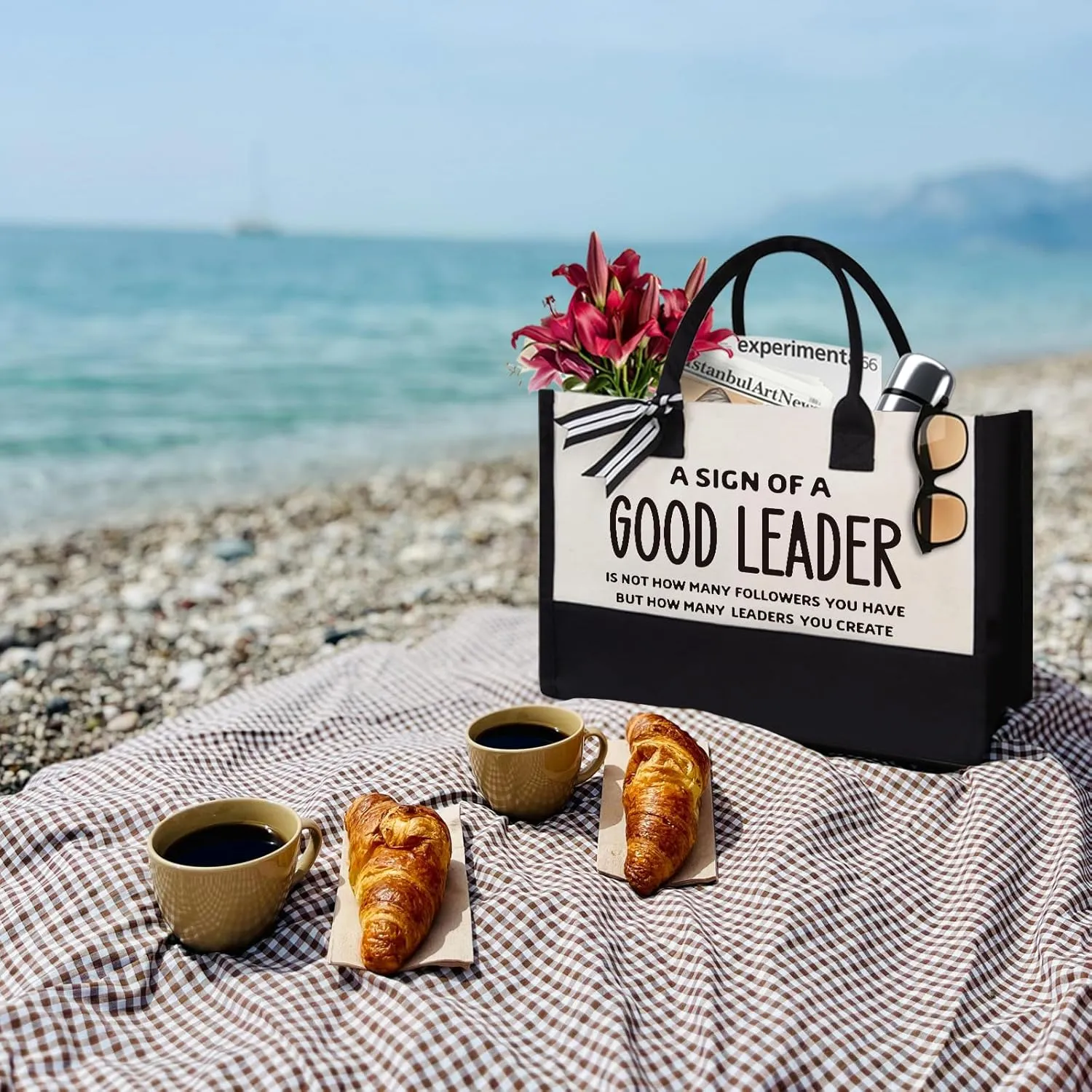 Leader Gifts, Gifts for Lady Boss,Manager Leader- Birthday, Retirement,Appreciation Gifts For Women,Customize the Best Gift for Them - Canvas Tote Bag with Zipper, XX-Large, Beige
