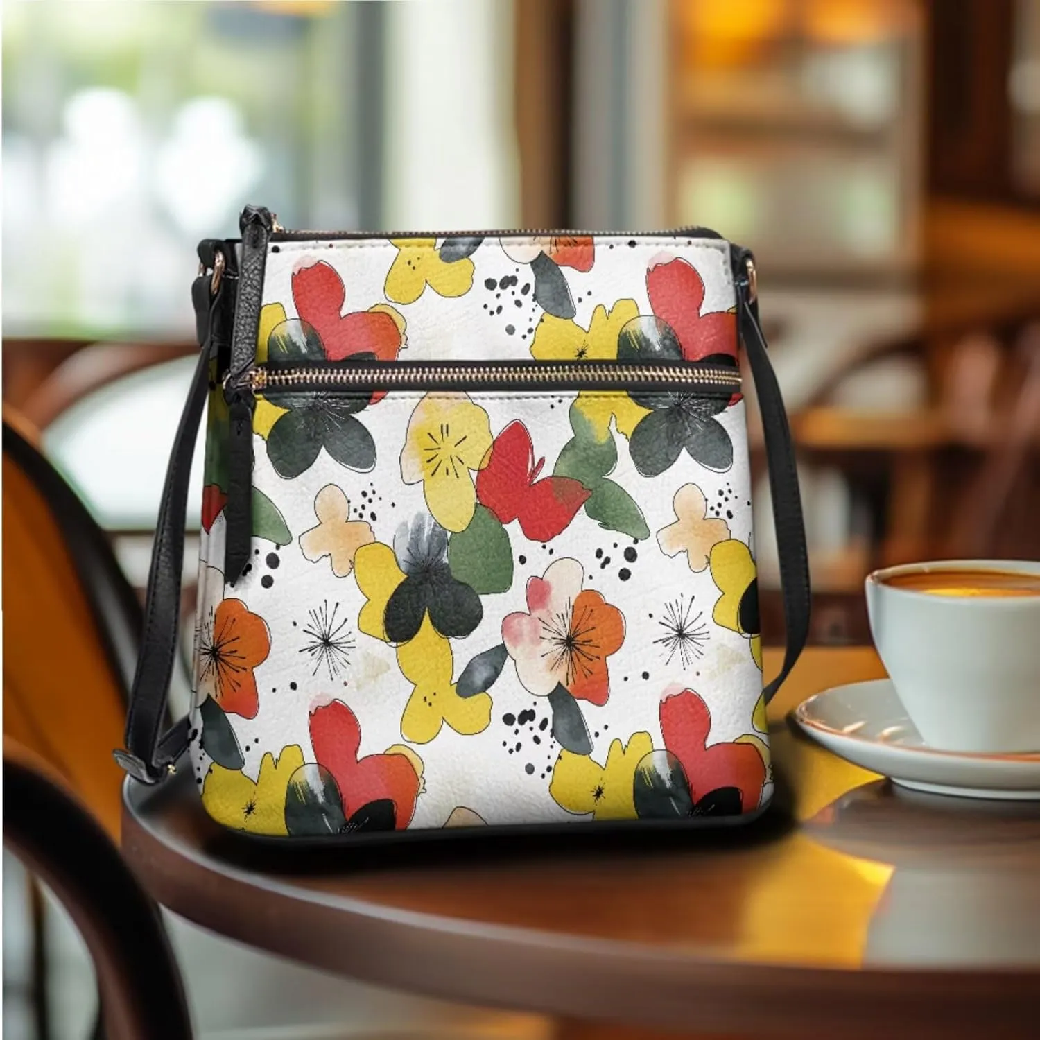 Leather Purses 2Pcs, Fashion Shoulder Bag with Belt Wallet Set of 2 Lightweight & Portable for Independence Day