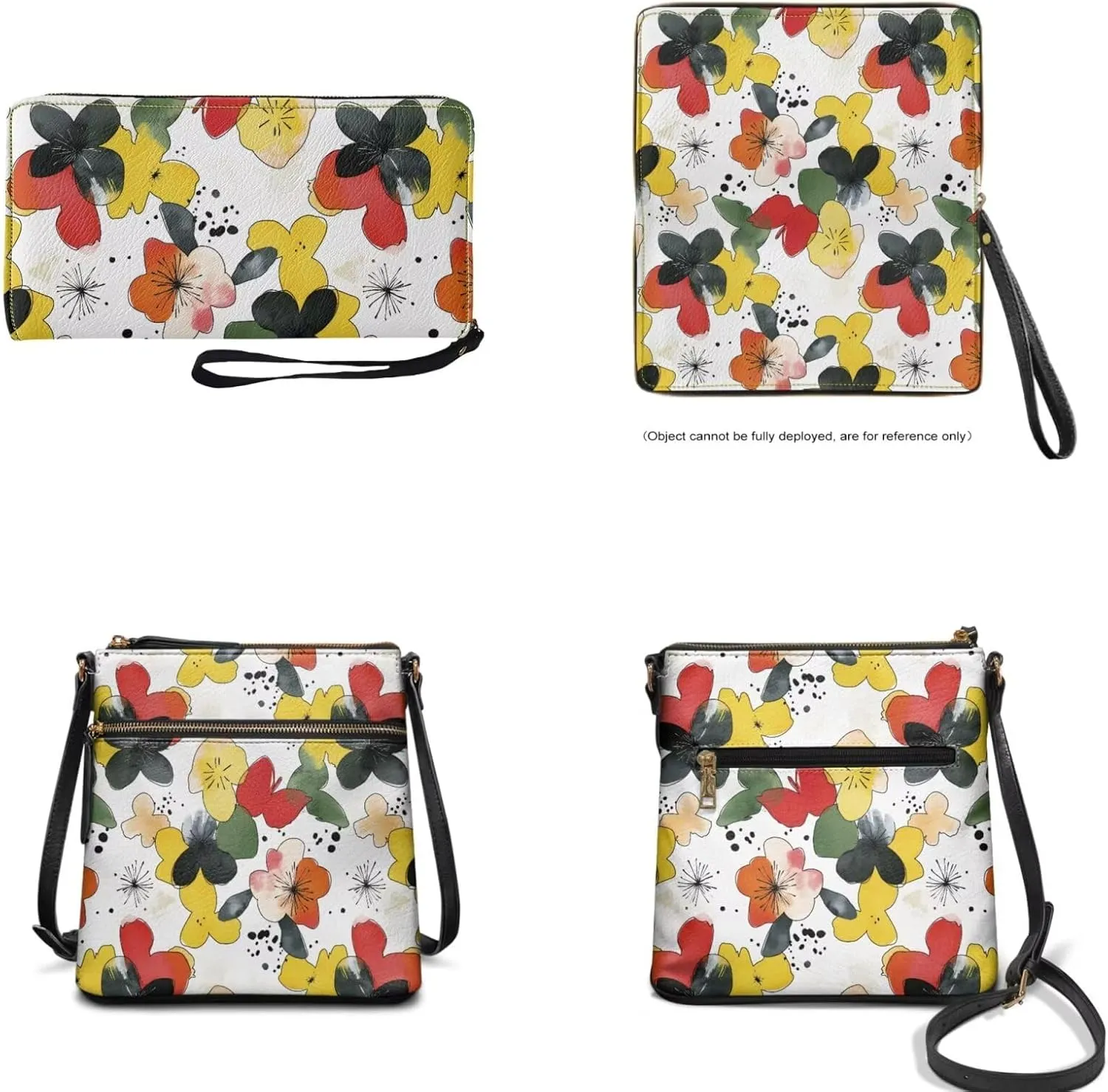 Leather Purses 2Pcs, Fashion Shoulder Bag with Belt Wallet Set of 2 Lightweight & Portable for Independence Day