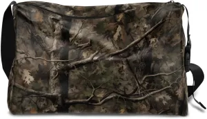 Leather Travel Duffle Bag for Women Men, Forest Tree Camo Small Sports Gym Bag Weekender Overnight Bags Underseat Carry on Luggage Bags for Airplanes, Personal Item Travel Bag,B-805